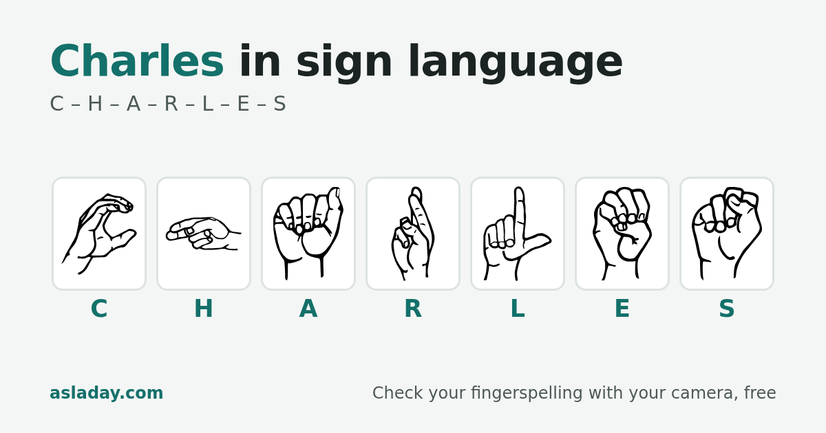 Charles in sign language: C, H, A, R, L, E, S