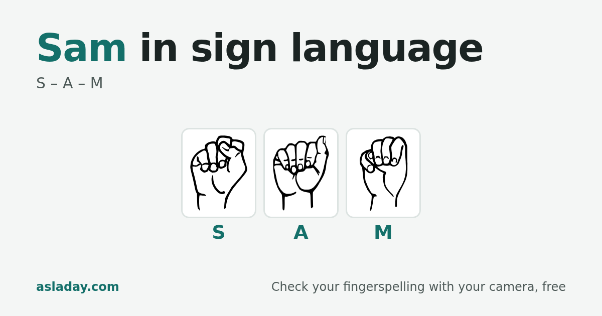 Sam in sign language: S, A, M